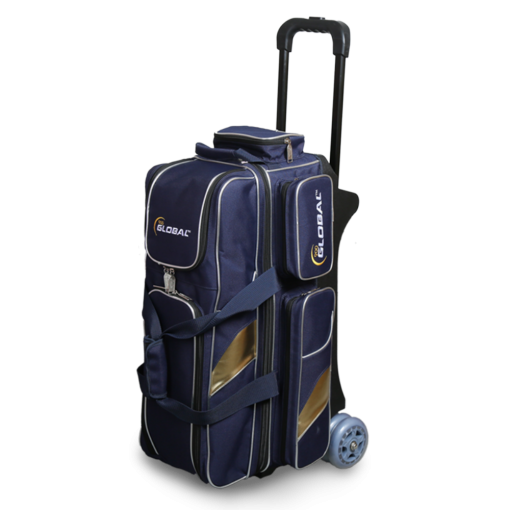 Bowlingtasche - Global 900 - 3-BALL DELUXE ROLLER - Blue/Gold